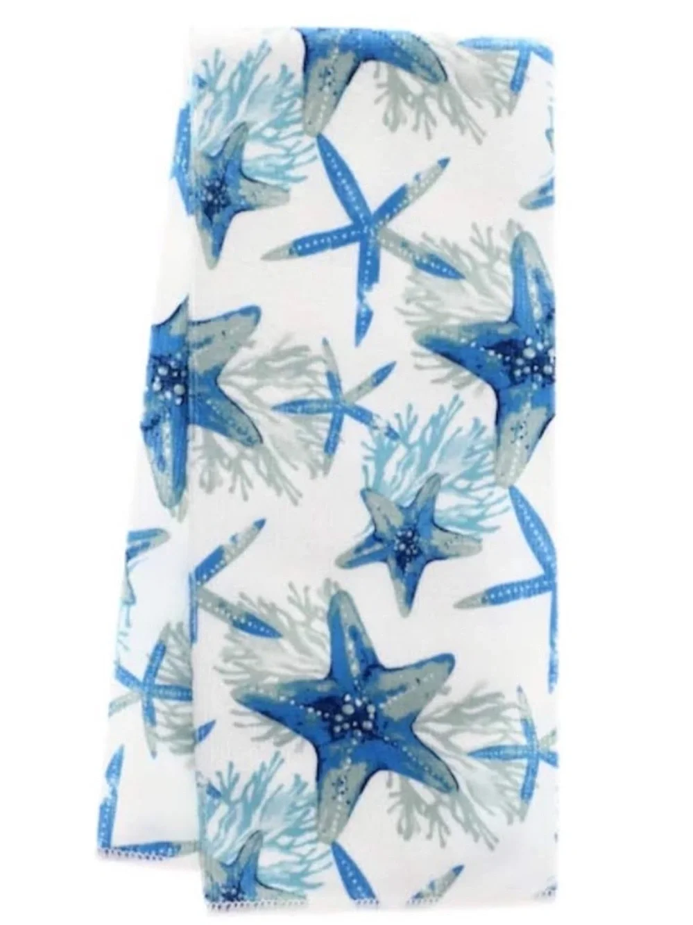 Home Collection Blue and White Starfish Kitchen Dish Towels